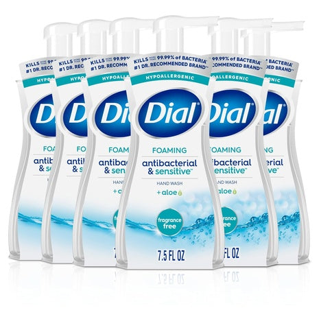 6 Bottles Dial Antibacterial Foaming Hand Soap with Aloe