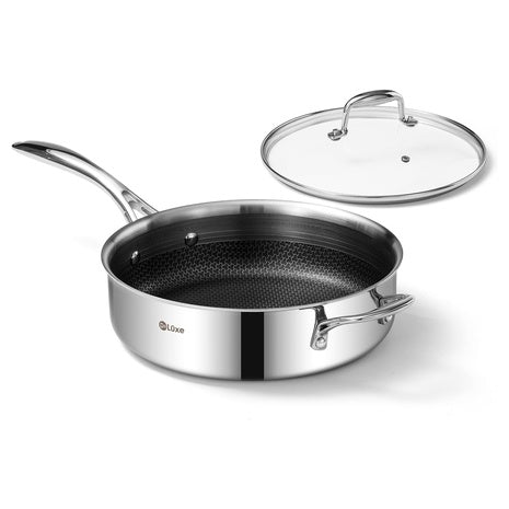 3.7 Qt Stainless Steel Nonstick Deep Sauté Pan with Lid
