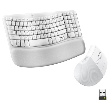 Logitech Wave Keys Ergonomic Wireless Keyboard and Lift Vertical Mouse Combo