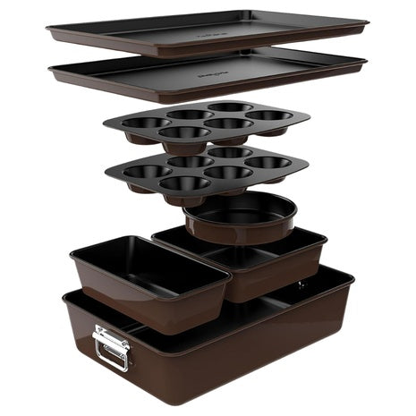 NutriChef 8-Piece Non-Stick Stackable Bakeware Set