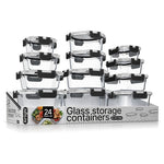 24 Glass Food Storage Containers with Lids