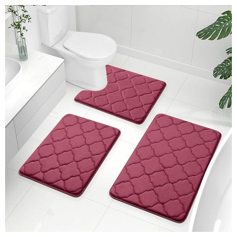3-Piece Memory Foam Bath Mat Set