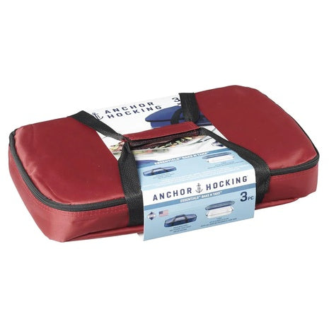 4-Ct Anchor Hocking 3-Qt Glass Baking Dish with Insulated Carrier