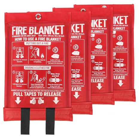 4-Pack Emergency Fire Blanket