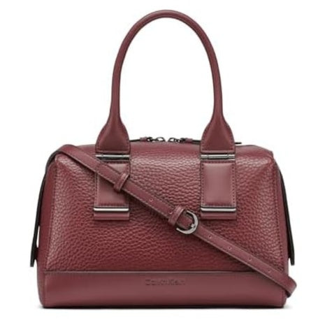 Calvin Klein Jett Top Zip High Quality Vegan Leather Satchel