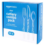 192-Count Amazon Basics Disposable Clear Assorted Cutlery Set