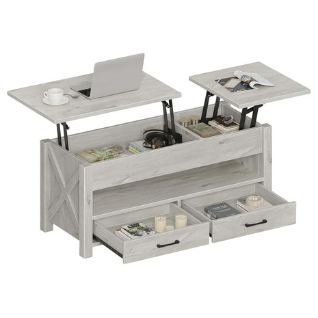 Seventable 39.3'' Lift Top Coffee Table W/ Hidden Storage & 2 Drawers