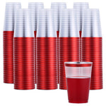 200-Pack Red Rimmed Plastic Cups