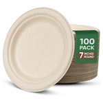 100 Compostable Disposable Plates