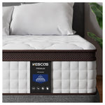 Kescas 10" Full Medium Firm Euro Top Memory Foam Hybrid Mattress