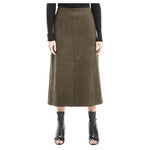 Max Studio Faux Suede A-Line Midi Skirt (7 Colors)