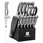 15-Piece Wizeka Professional German Stainless Steel Knife Block Set