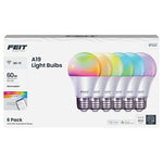 6-Pack Feit Electric A19 60W Equivalent Smart LED Light Bulb