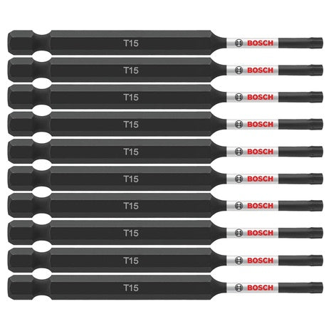 10-Pack BOSCH 3.5" Torx #15 Impact Tough Screwdriving Power Bits