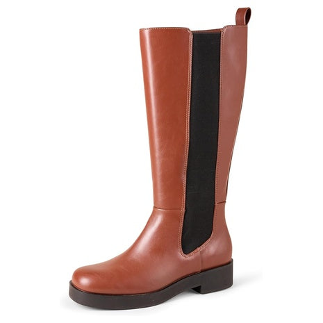 Amazon Essentials Women's Chunky Heel Tall Gusset Boots