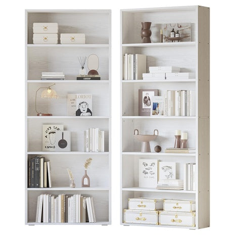 2 70” 6-Tier Bookcases