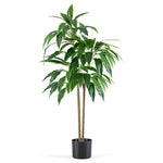 51" Faux Dracaena Tree In Black Planter Realistic Indoor Artificial Plant For Home & Office