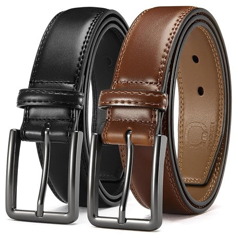 2-Pack CHAOREN Men's Leather Dress Belt