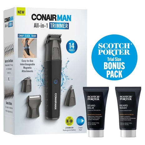 ConairMan 14-Piece Showerproof All-in-One Body Trimmer