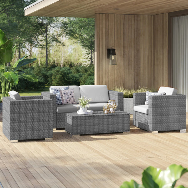 Wicker/Rattan 4 Person Seating Group