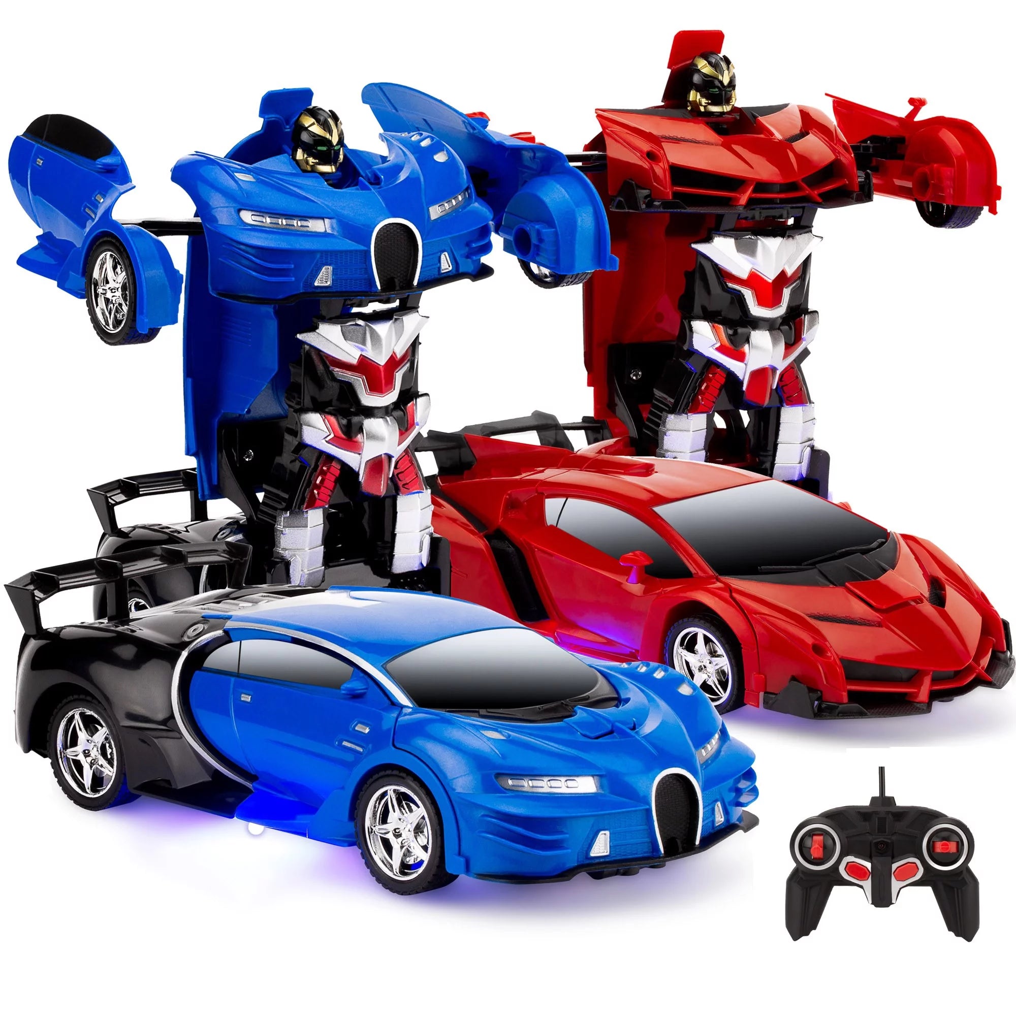 2 Remote Control Transforming Robot Sports Car