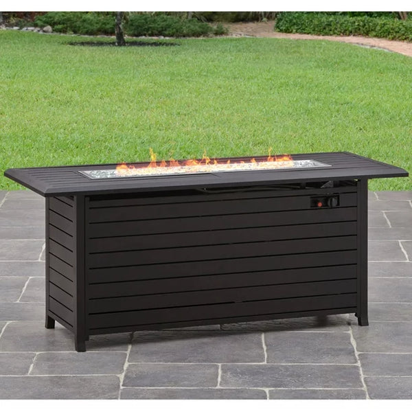 50,000 BTU Propane Gas Stainless Steel and Aluminum Fire Pit Table