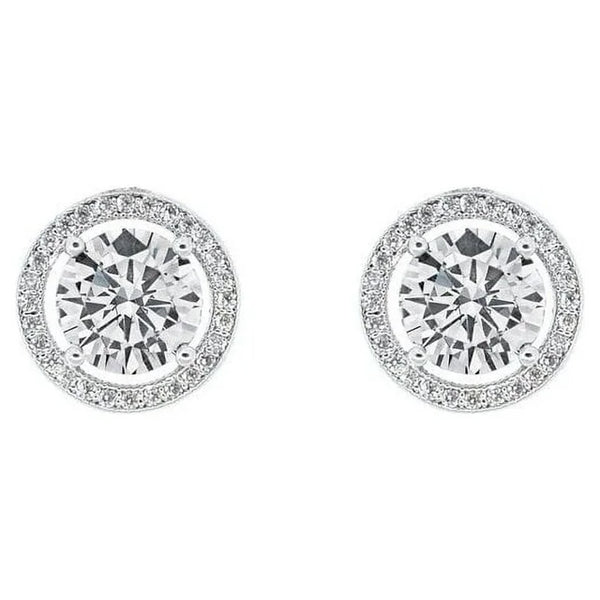 Aretes con halo de 18 k (3 colores)