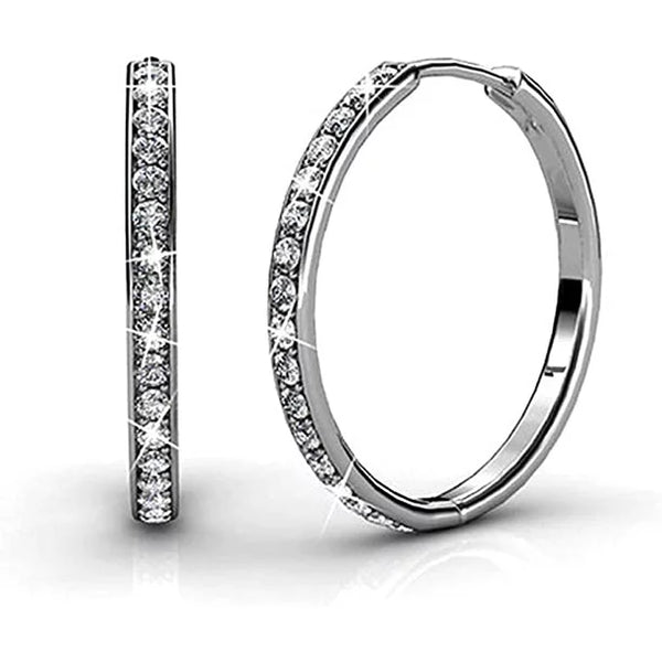 Cate & Chloe Bianca 18k White Gold Hoop Earrings (3 Colors)