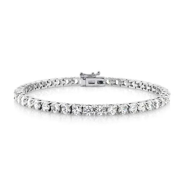 Cate & Chloe Kaylee 18k White Gold Plated Silver Tennis Bracelet with CZ Crystals