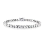 Pulsera Tennis de Plata Chapada en Oro Blanco de 18k con Cristales CZ