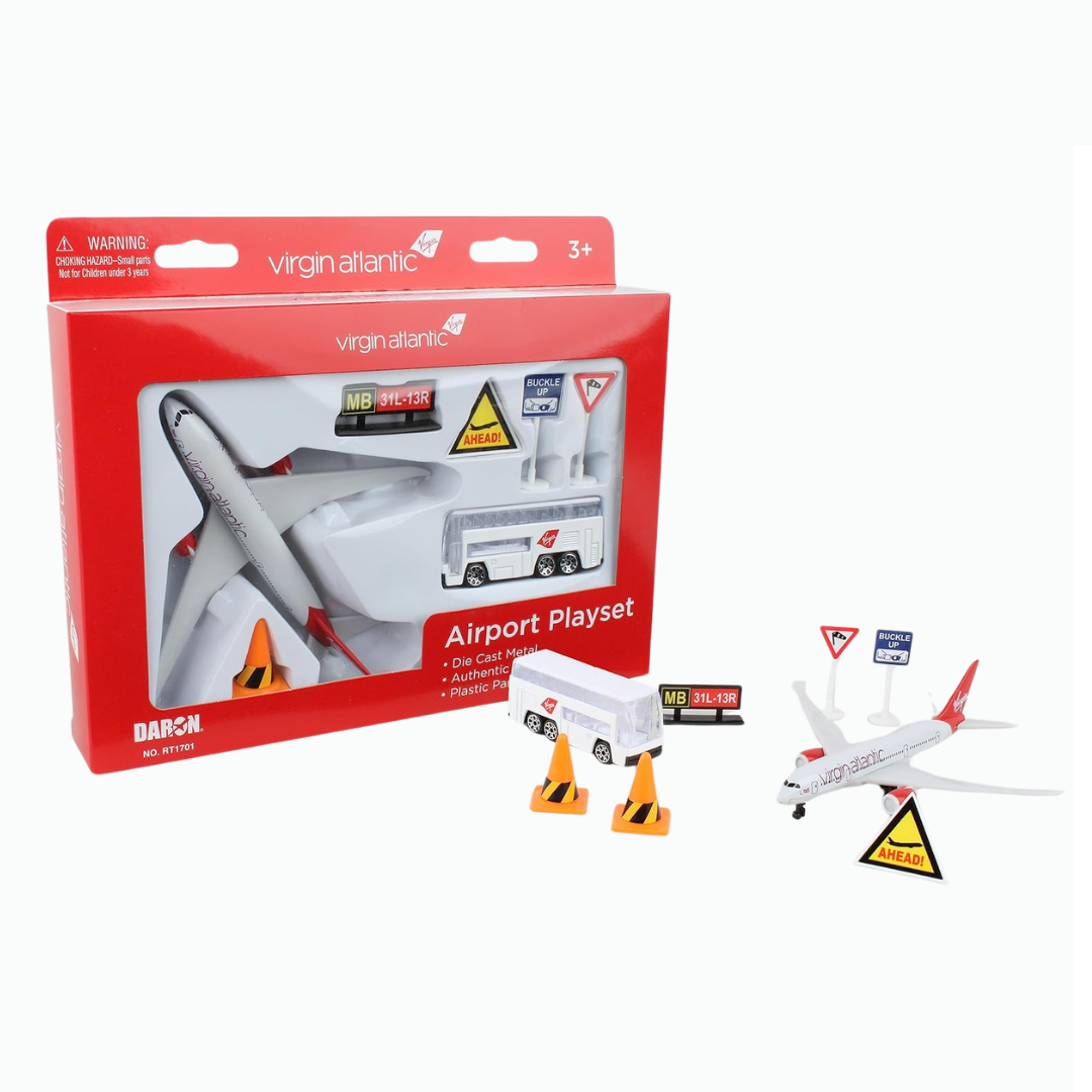 Virgin Atlantic Airport Die-Cast Toy Airplane Playset