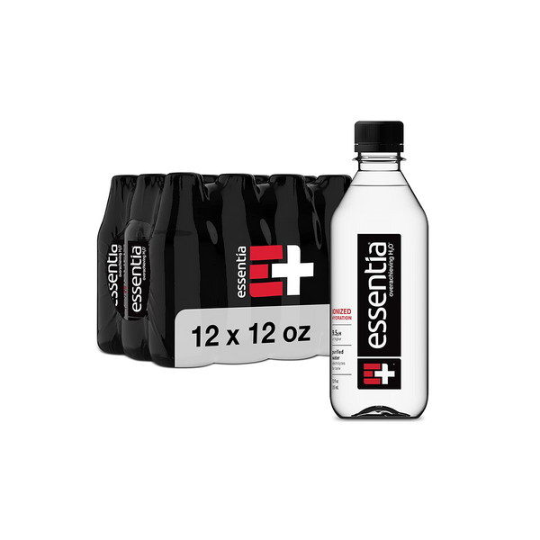 12Pack Essentia Water; Ionized Alkaline Bottled Water