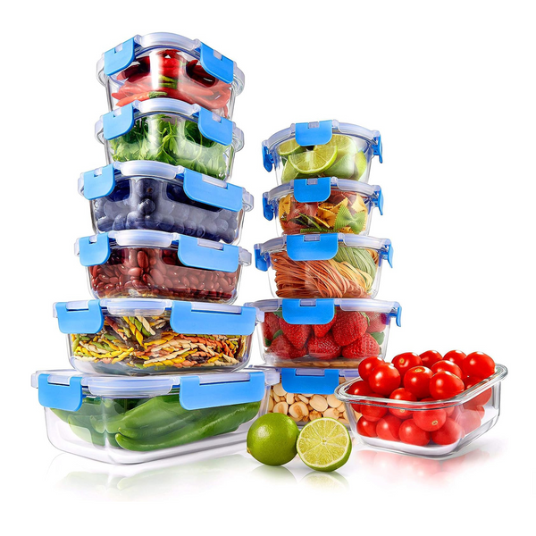 24-Piece Glass Food Storage Containers