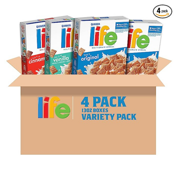 4 Boxes Of Quaker Life Breakfast Cereal