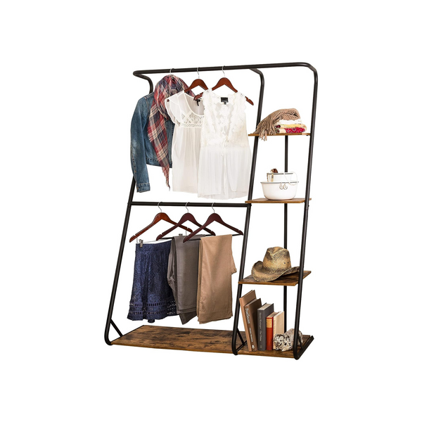 Honey-Can-Do Freestanding Double-Rod Open-Closet Clothes Storage Wardrobe