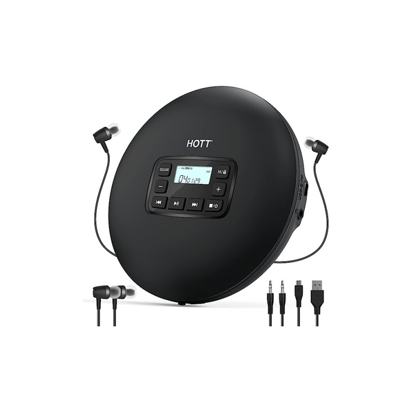 Reproductor de CD portátil con auriculares