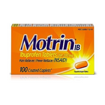 100 Motrin IB Ibuprofen 200mg Tablets