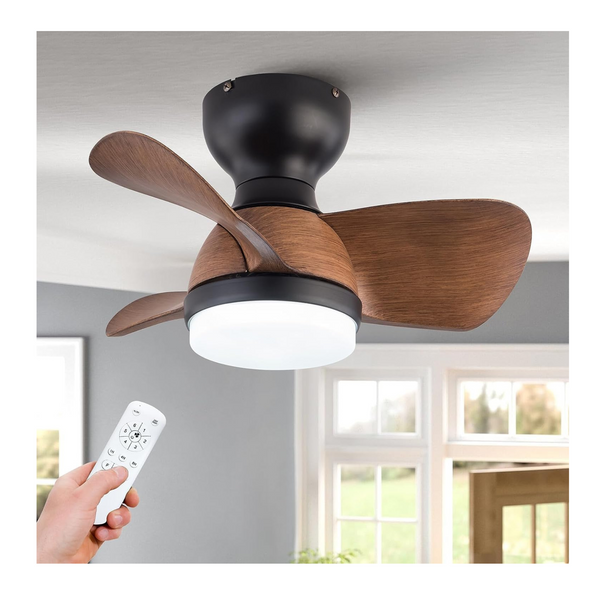 Flush Mount Ceiling Fan with Lights and Remote Control