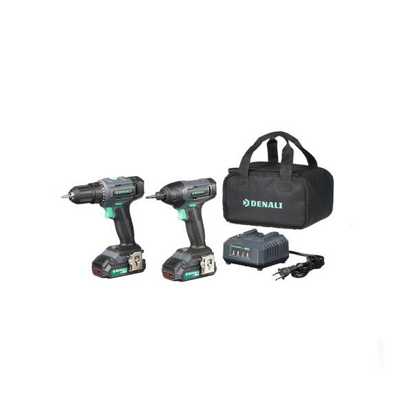 2 Amazon Brand Denali by SKIL 20V Cordless Drill and Impact Driver Combo