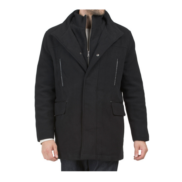 Cole Haan Signature Wool Blend Heavy Plush Car Coat