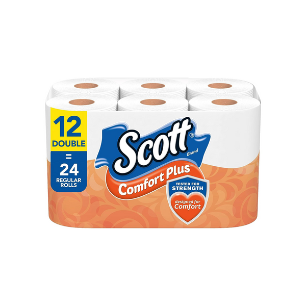 12 Double Rolls Scott ComfortPlus Toilet Paper