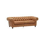 Sofá de cuero capitoné Bradbury Chesterfield de Stone &amp; Beam