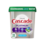 62 Ct. Cascade Platinum Actionpacs with Soap & Cleaner