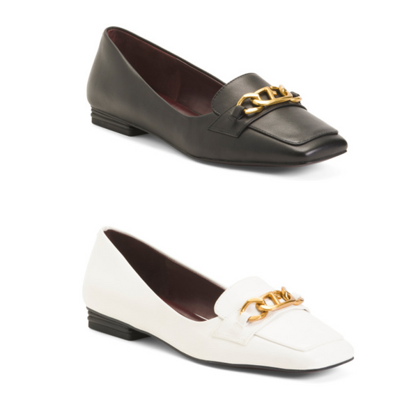 Franco Sarto Leather Tiari Loafers With Chain