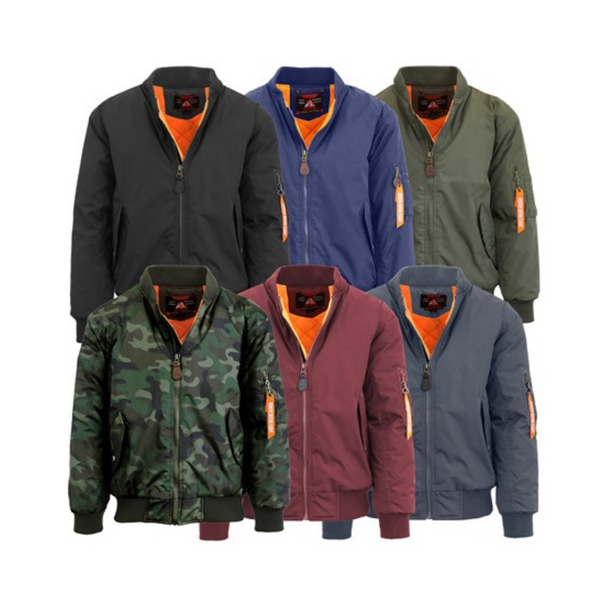 Spire By Galaxy Mens Heavyweight Ma-1 Bomber Flight Jackets