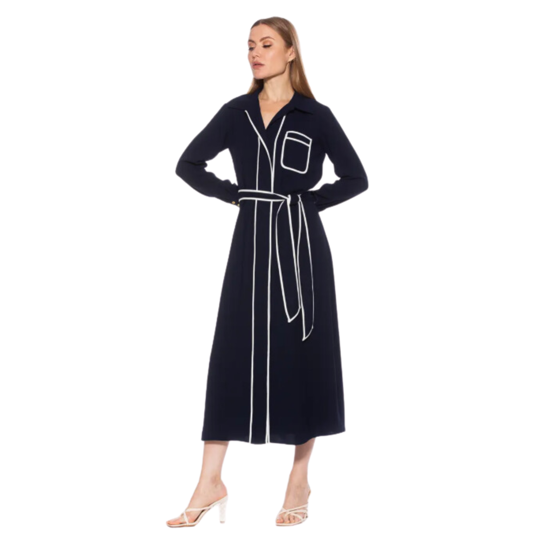 Alexia Admor Halima Long Sleeve Maxi Shirtdress (3 Styles)