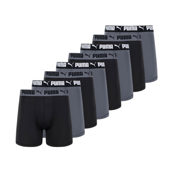 8-Pack Puma Moisture Wicking Active Stretch Boxer Briefs