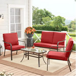 4-Piece Steel Outdoor Patio Conversation Sets