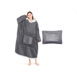 Sudadera con capucha tipo manta usable de gran tamaño