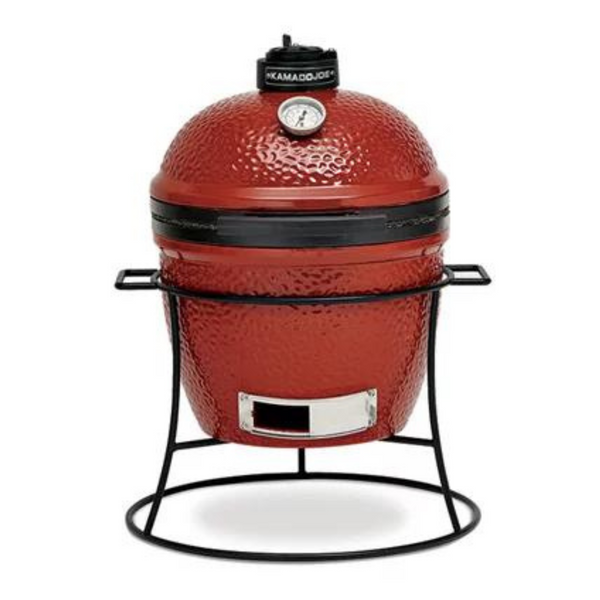 Joe Jr. 13.5 in. Portable Charcoal Grill in Red with Cast Iron Cart